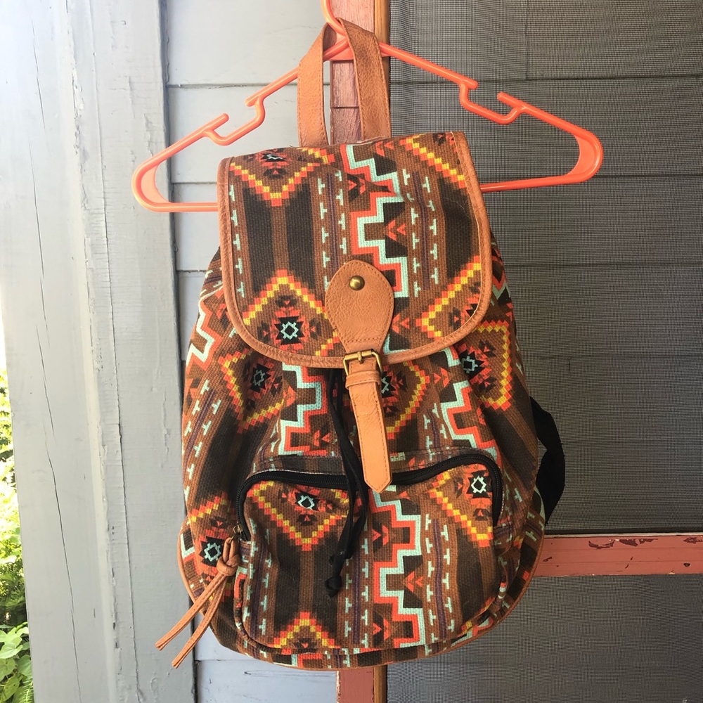 Aztec print Backpack purse